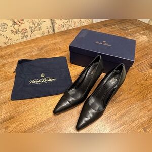 Brooks Brothers Black Leather Heels – Size 9 | Made in Italy